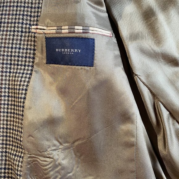 Burberry Mens suit Jacket Windowpane 44L Wool - Picture 5 of 9